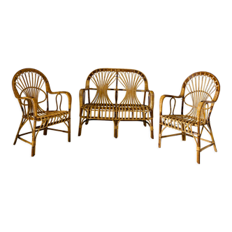 1960s italian rattan garden set