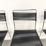 Set of 6 "Spaghetti" Chairs Italian Design 80s – Black & Chrome