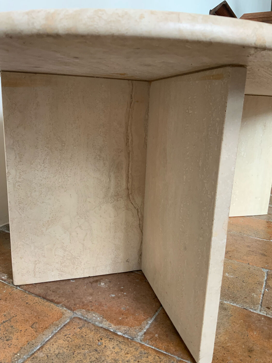 Travertine coffee table