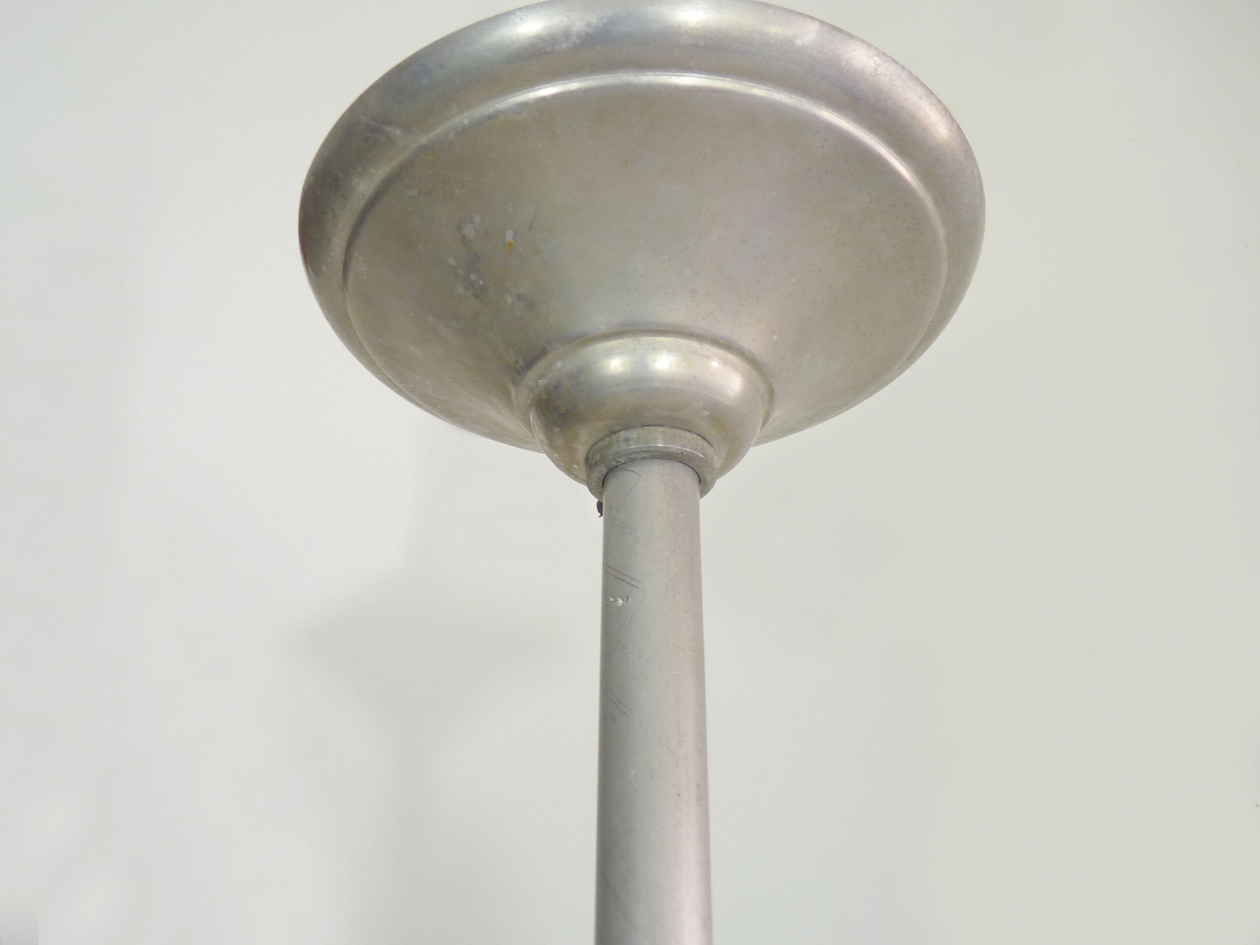 Glass hanging art deco ceiling light. aluminium structure