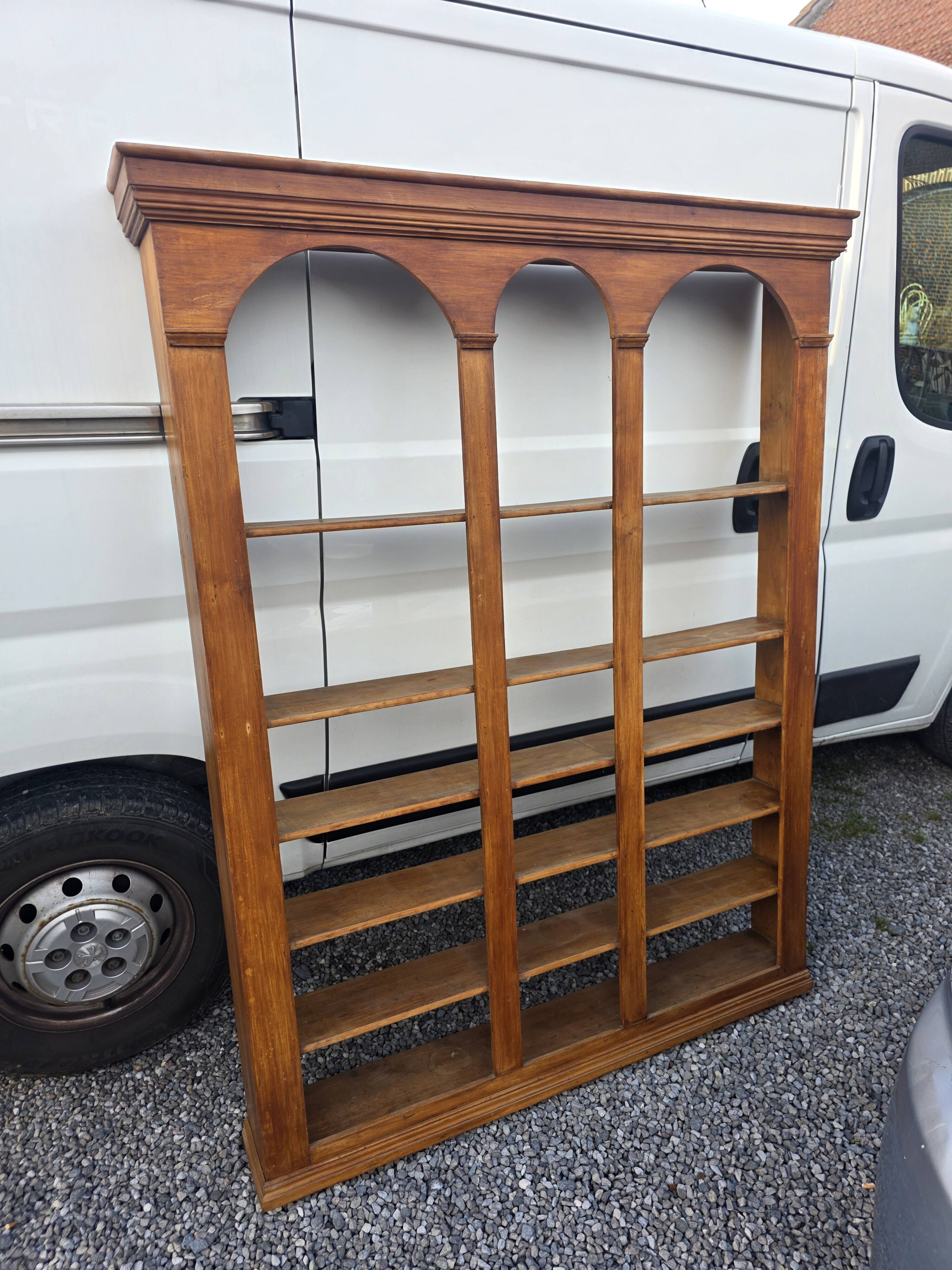 Bistro window in fir wood