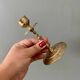 Antique brass candlestick holder