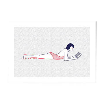 Illustration A4 naiade no. 4/8 bretagne baigneuse mer