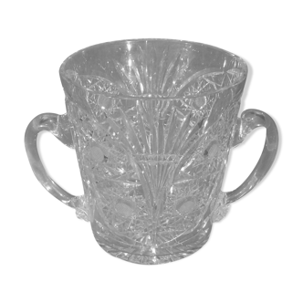 Spectacular large crystal champagne bucket cut