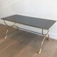 Neoclassical brass style coffee table with dolphin head decoration