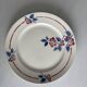 Round plate from the Céranord Saint-Amand service • Red and blue floral decoration