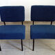 Pair of minimalist reupholstered seats from the 60s/70s