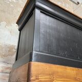 Solid wood box counter.