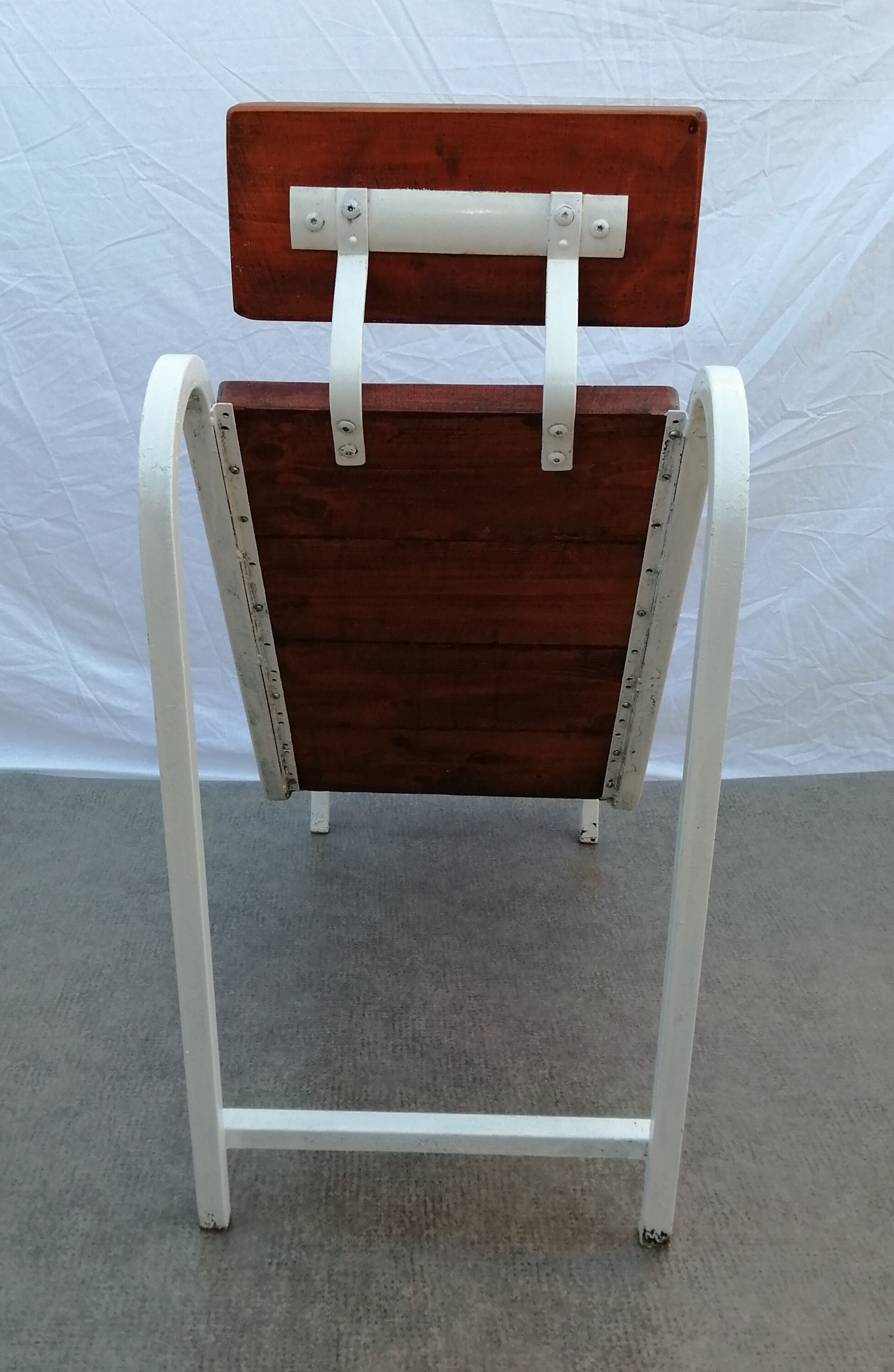Very original lounge chair inside, outside from 1950, metal and wood