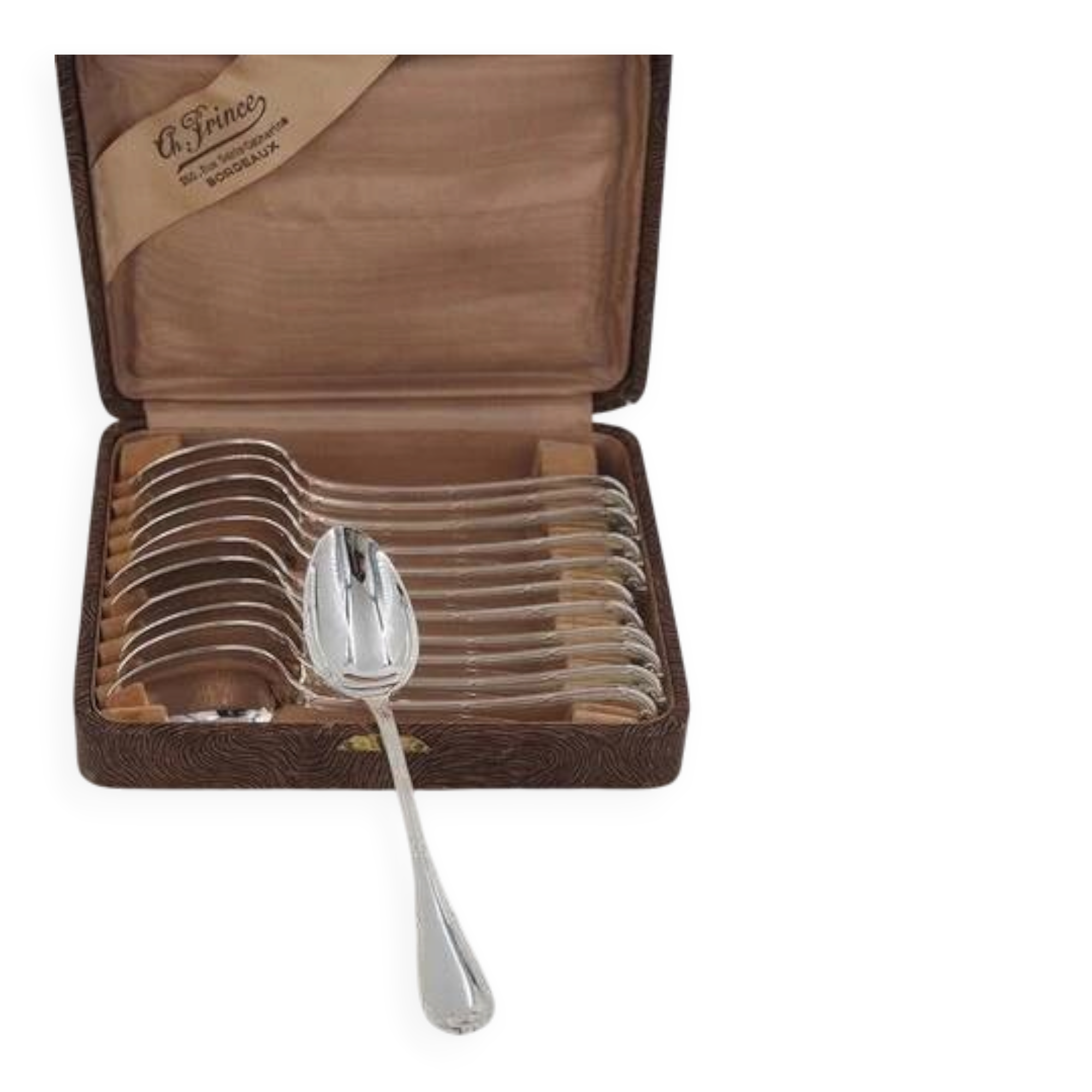 Christofle Rubans, 12 teaspoons, coffee, dessert, 14.5 cm, excellent condition.