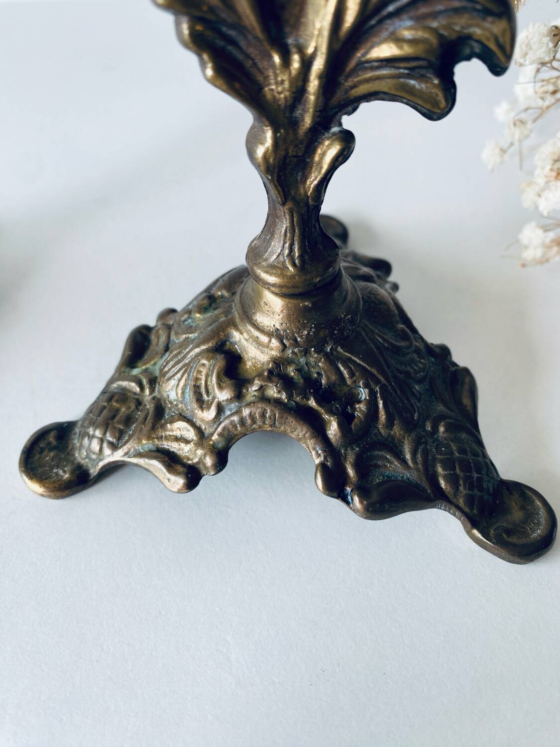 Pair of 19th century bronze candlesticks