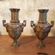 Pair of antique vases in Empire / Napoleon III style – bronze or regulus