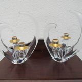 pair of Schneider crystal candlesticks