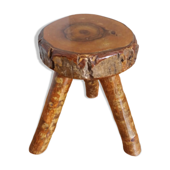 Tabouret de vacher tripode brutaliste