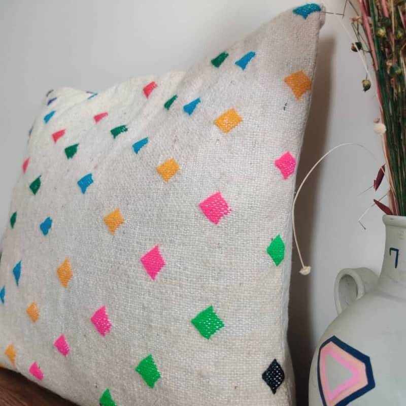 Coussin points coloré marocain