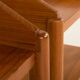 Pair of mid century minimalist nightstands, bedside tables in solid teak