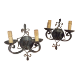 Pair of wrought iron sconces