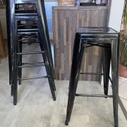 Genuine TOLIX H75 industrial high bar stool stackable black