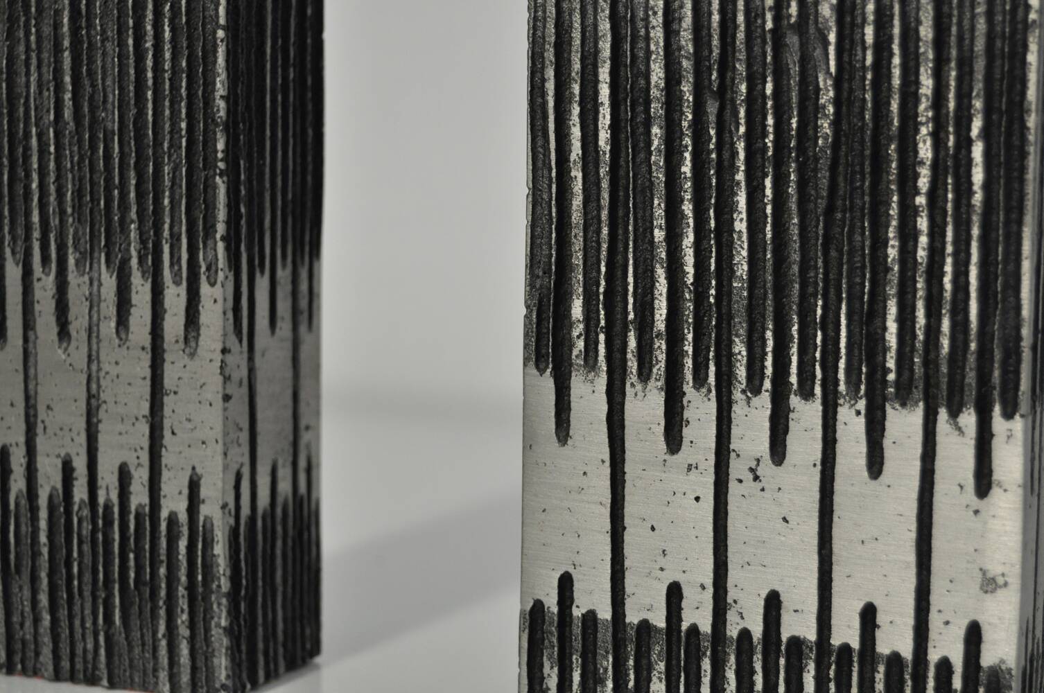 Cast aluminum brutalist vases designed by artist Willy Ceysens, Belgium 1960s