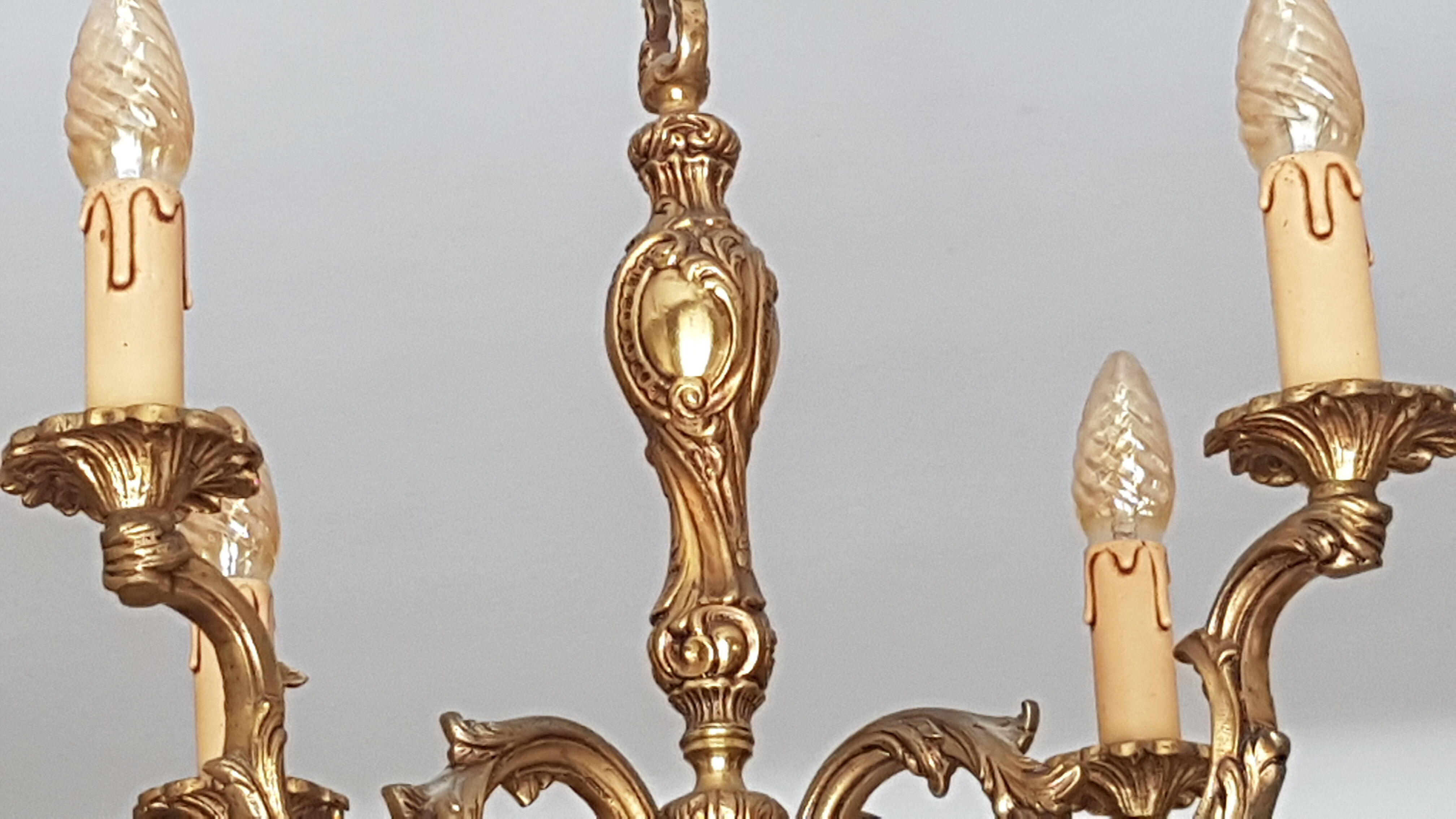 Brass chandelier 5 branches