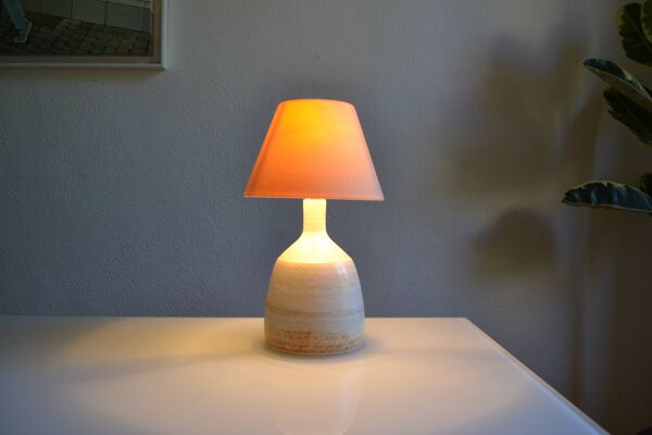 pied de lampe terre cuite grès moderniste France 1970