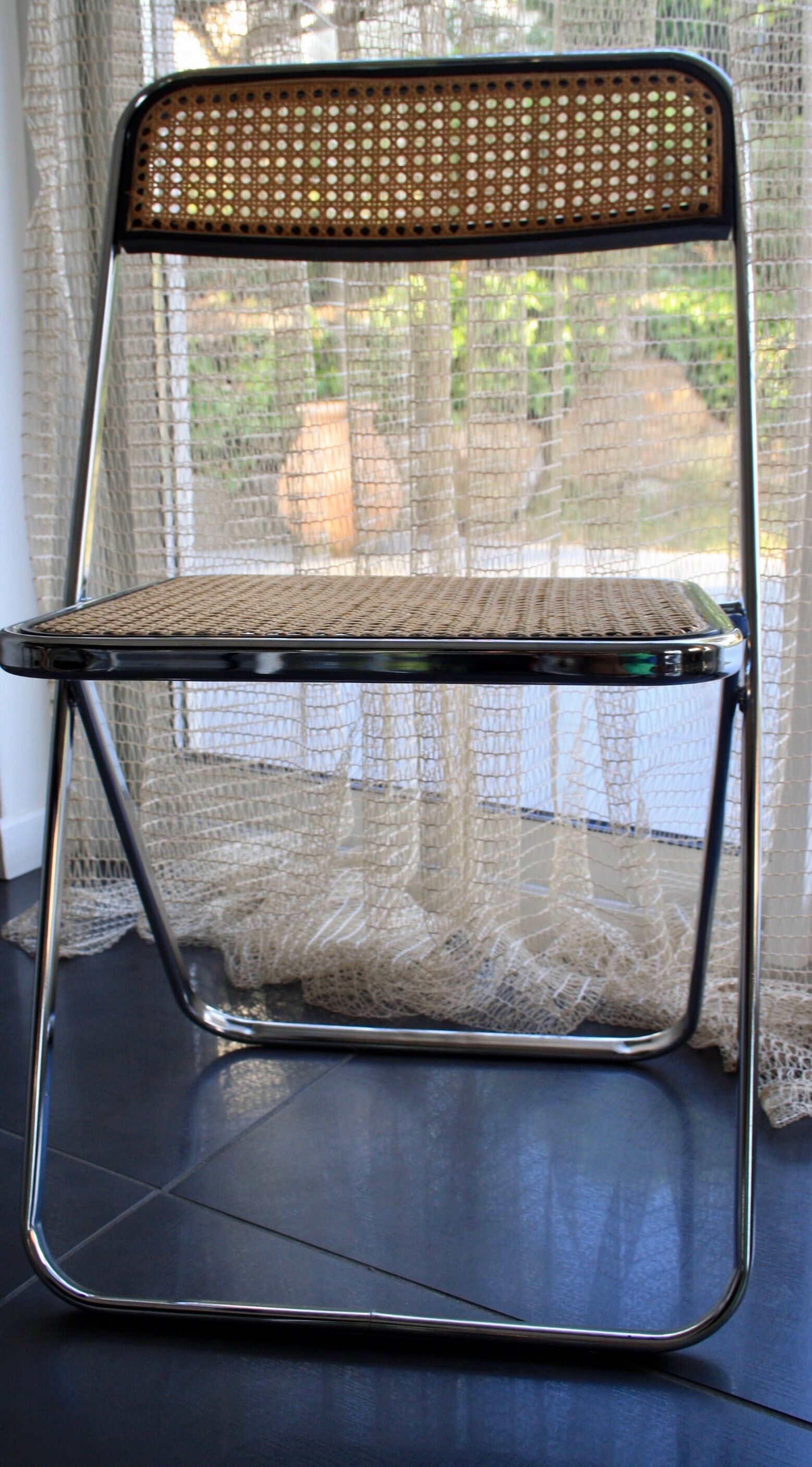 Set of 4 folding cane chairs