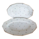 Oval dishes in floral porcelain and gold