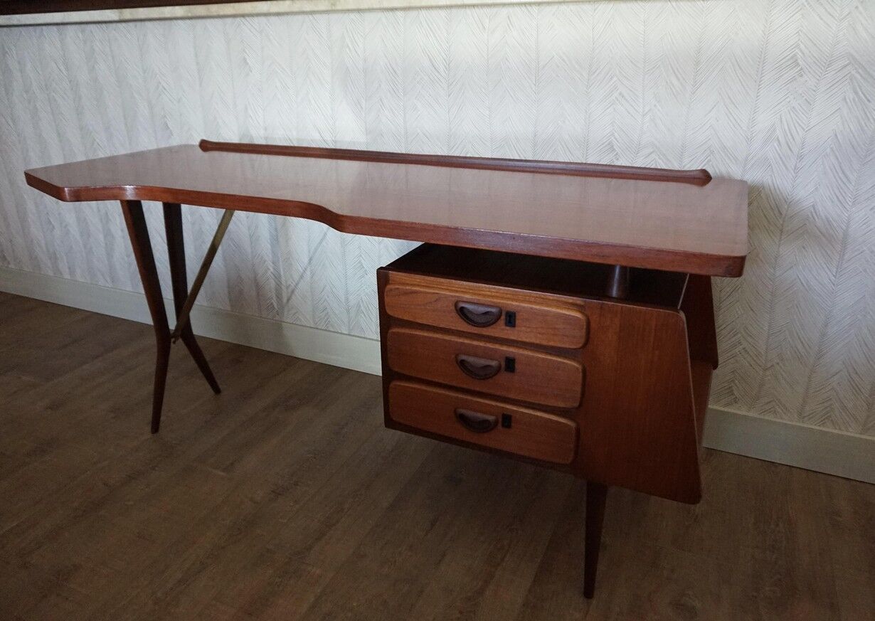 Mid-Century Dutch Modern Writing Desk by Louis Van Teeffelen for Wébé, 1950s