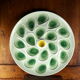 Large oyster dish in pastel colors - Saline earthenware - 70s