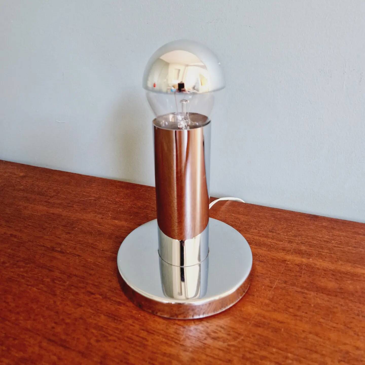 Space Age tubular lamp in chrome metal, 1970s