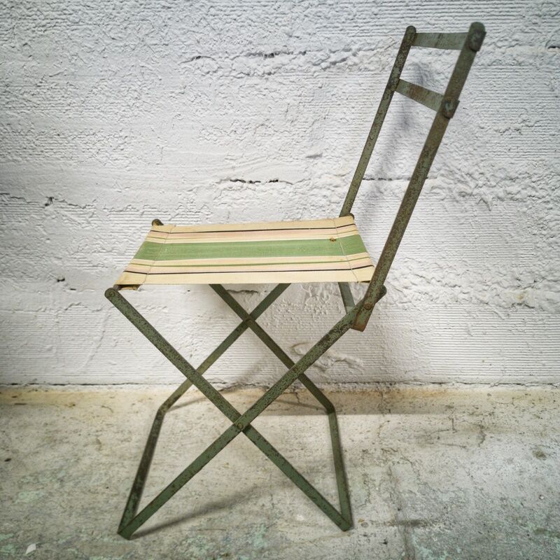 Folding chair iron and fabric