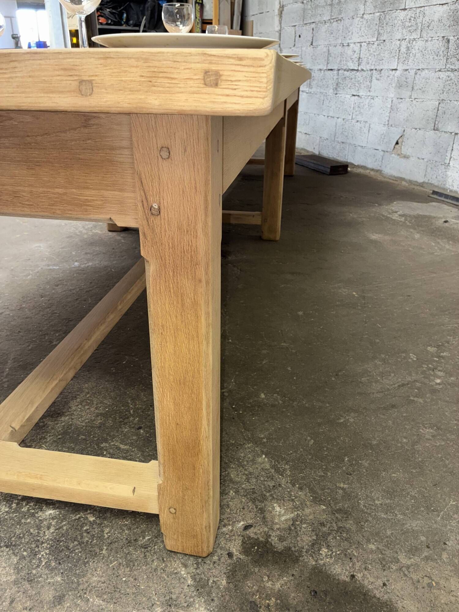 Solid oak farmhouse table