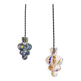 Duo de suspensions en verre soufflé multicolore, Murano, 1950-60
