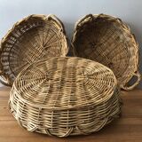 Lot of 3 rattan baskets