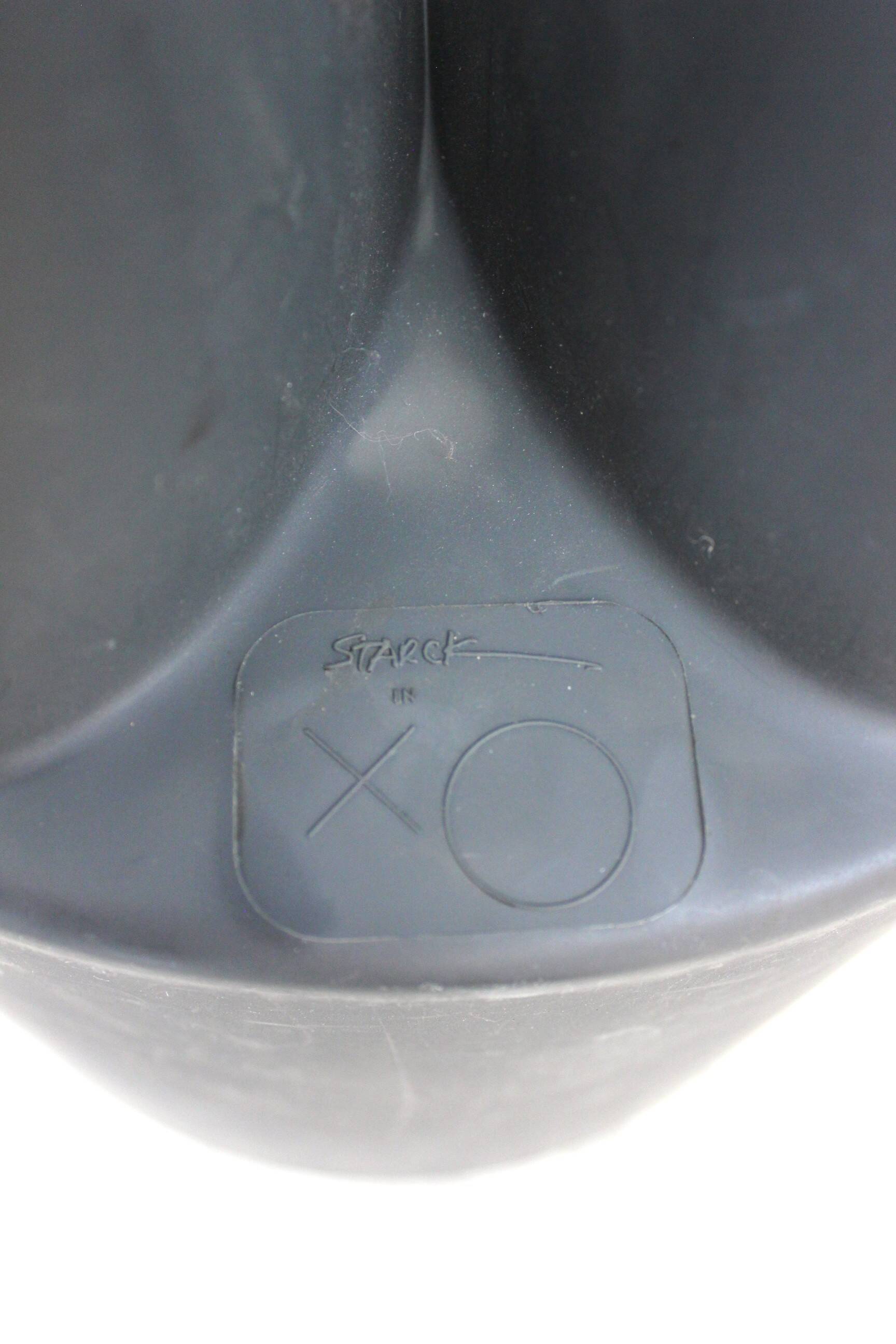 Stool or black Ubu bedside table by Philippe Starck vintage 1990s dent