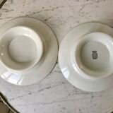 Pair of low compotiers terre de fer st amand green early twentieth century