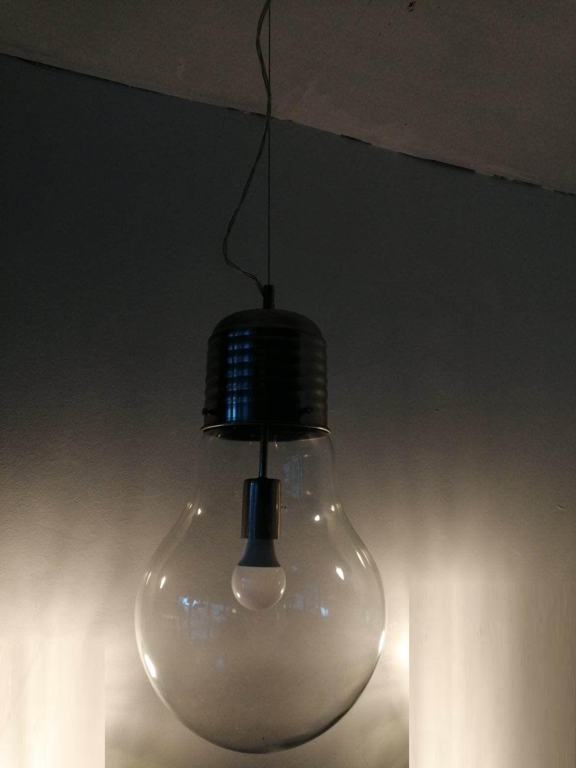 Suspension 80s. Large blown glass bulb