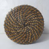 old woven straw stool