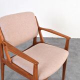 Mid-Century Teak & Wool Ella Armchair by Arne Vodder for Vamo Sønderborg, 1
