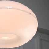 Italian Space Age Big White Doughnut Lamp, 70s