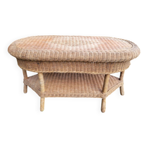Table basse en rotin, - vers 1960