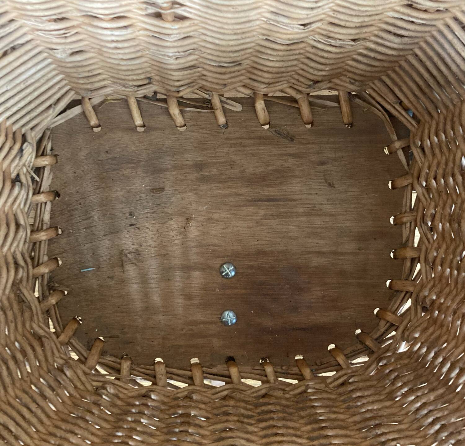Rattan / Wicker Shopping Trolley 1960s Vintage