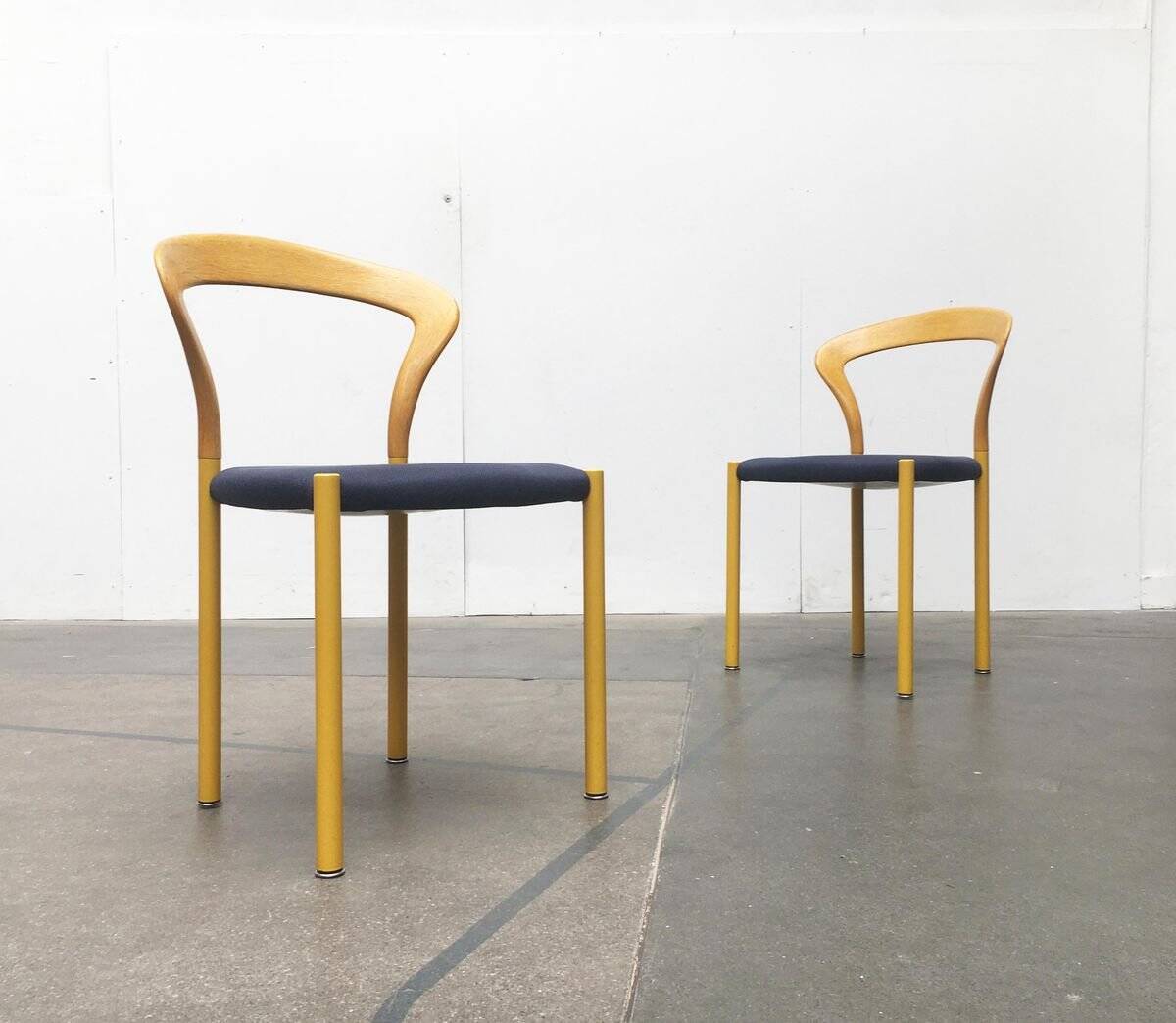 Stackable chairs and table German Lotus by Hartmut Lohmeyer for Kusch+Co, set of 3.
