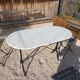 Table bistrot pieds fonte et plateau marbre