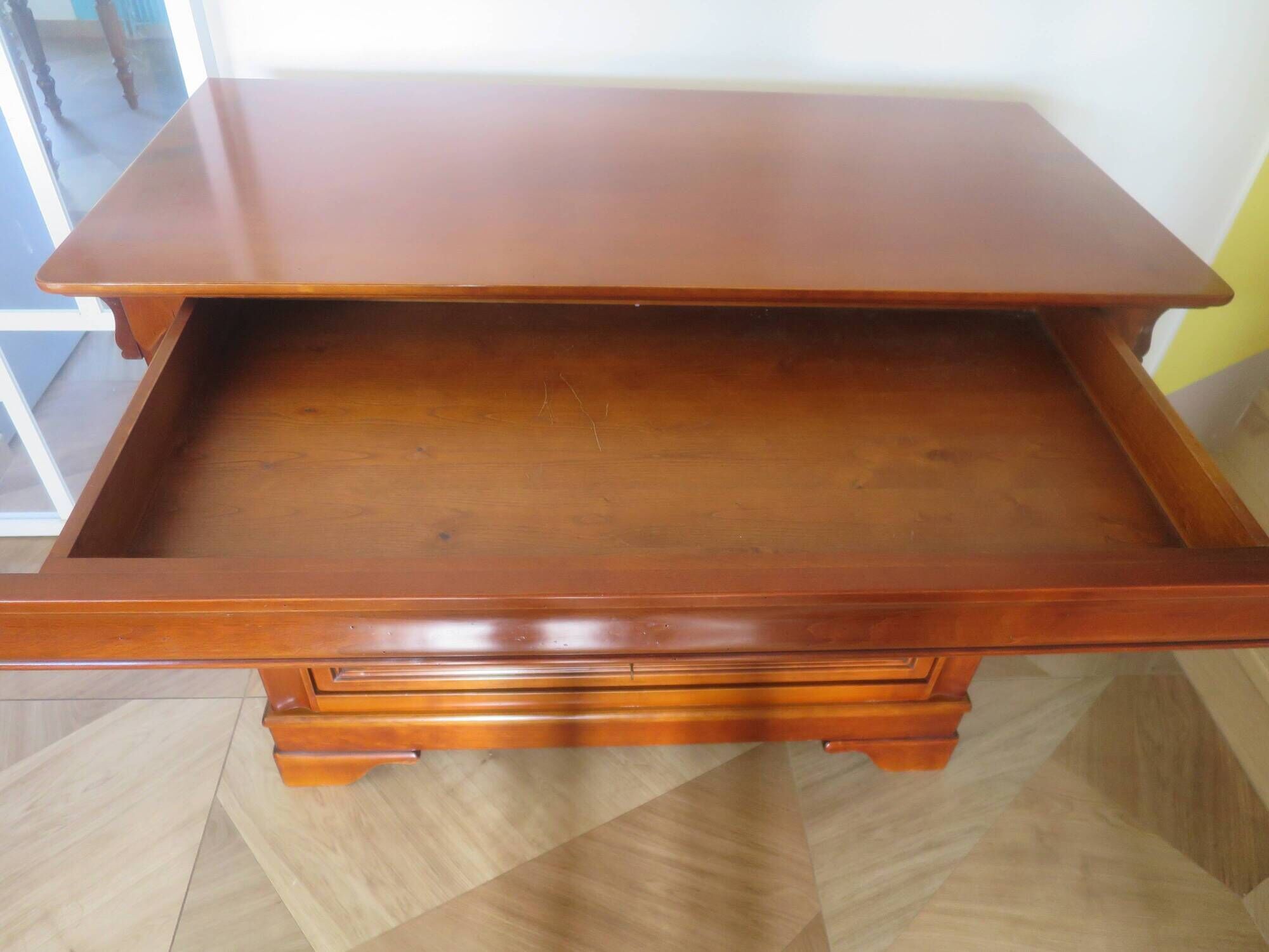 large curved chest of drawers - solid wood - cherry - 4 drawers - Louis Philippe