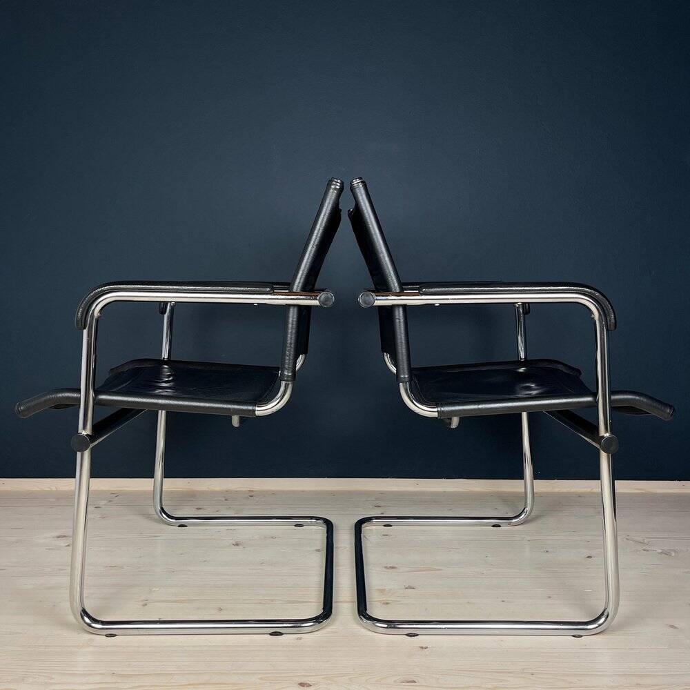 Mid-century Bauhaus style office chair set by Mart Stam for Stol Kamnik, 1980s.