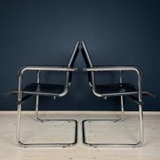 Mid-century Bauhaus style office chair set by Mart Stam for Stol Kamnik, 1980s.
