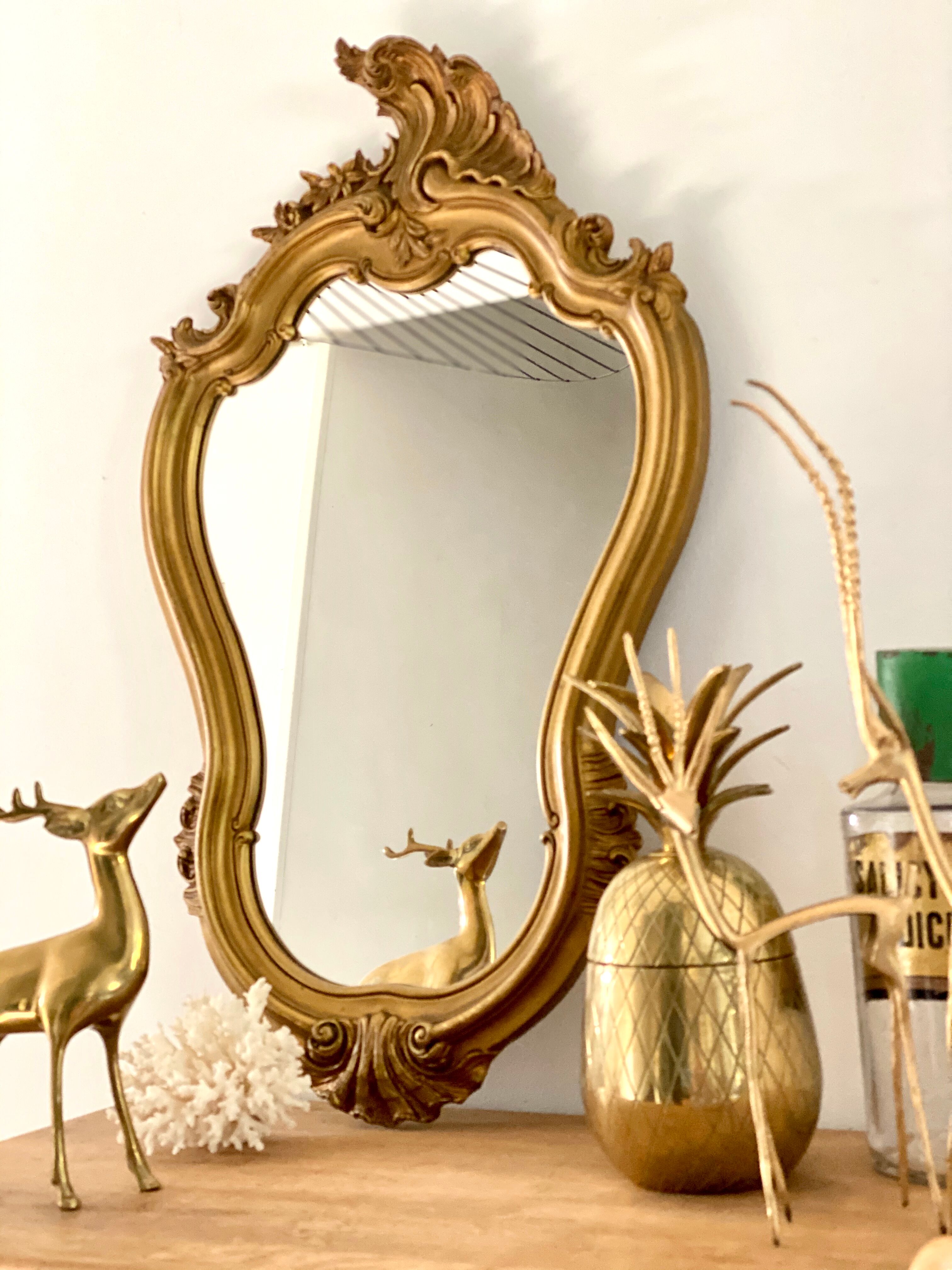 Ancien miroir doré 62x38 cm