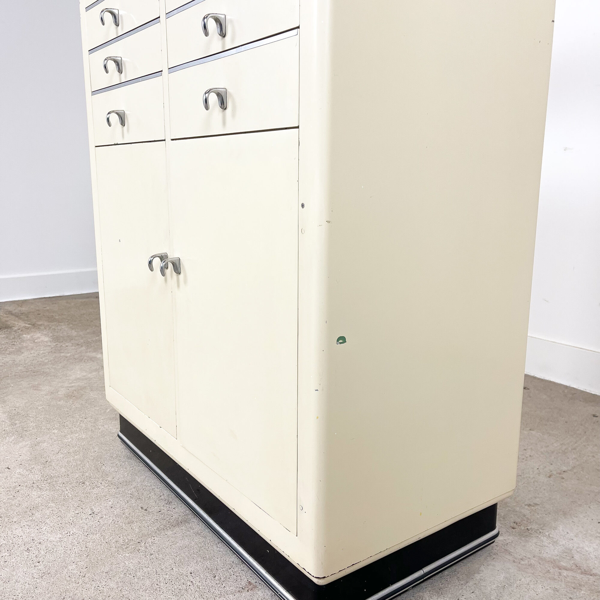 Industrial medical dentist cabinet on wheels Germany 1950s