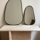 Mirror organic egg brass black 60x40cm